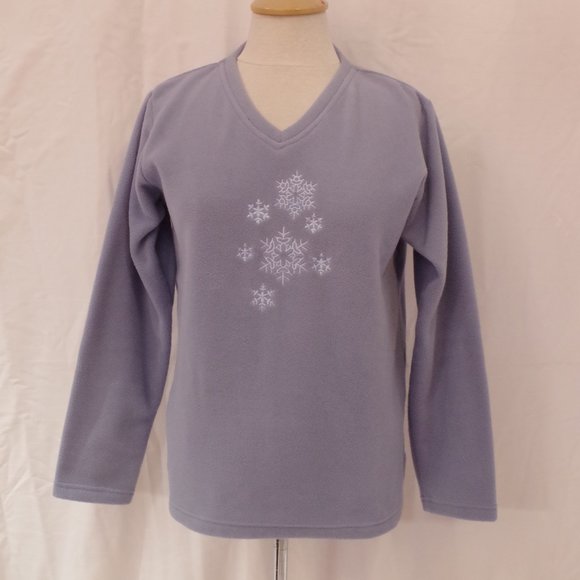 Simply Basic Grandma Polar Fleece Top w/Snowflake Embroidery- Sz. Sm - Picture 2 of 5